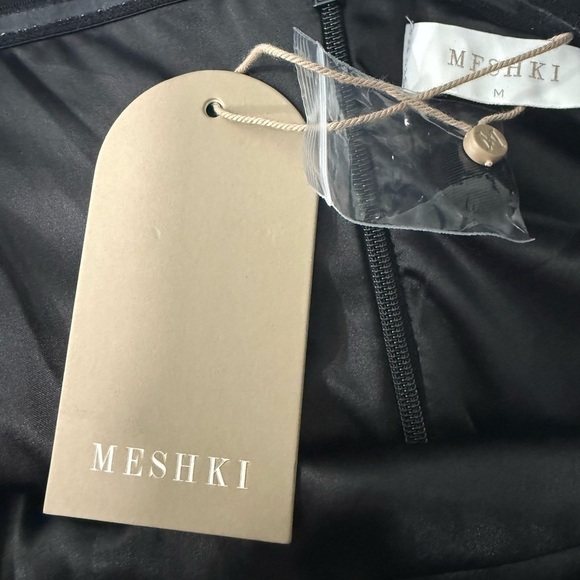 Meshki Black Strapless Sheath Maxi Dress with Front Slit Size M NWT - Picture 3 of 12